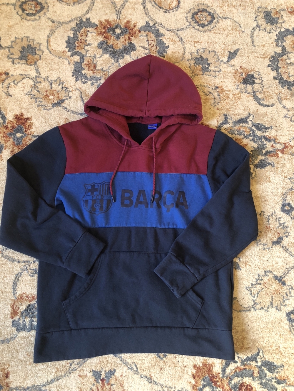 FC Barcelona FCB Logo Futbol Football Soccer Hoodie Men’s Size Medium